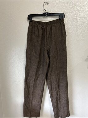 Briggs New York Brown Checked Chinos Vintage Sz 8 Office Career Business TC0711